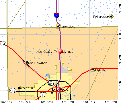 New Deal, TX map