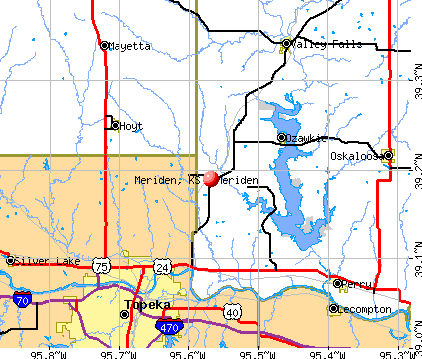 Meriden, KS map