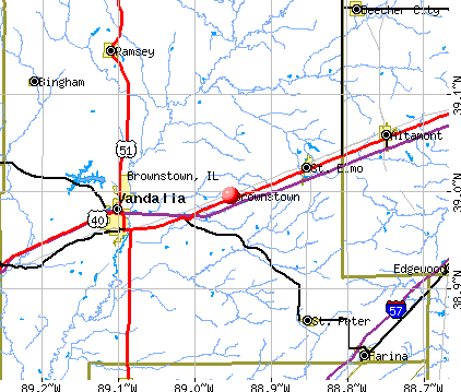 Brownstown, IL map