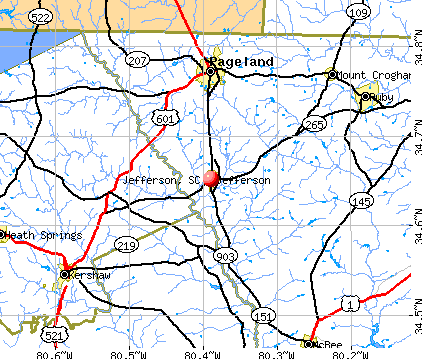Jefferson, SC map