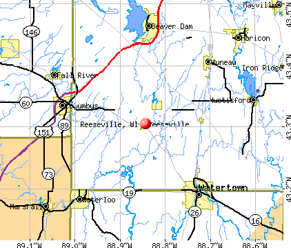 Reeseville, WI map