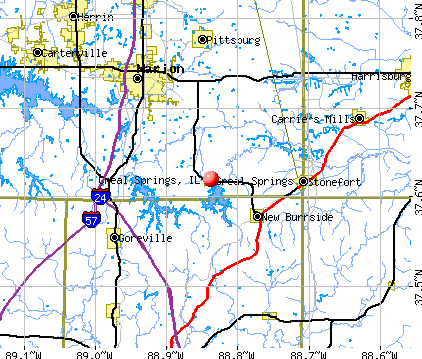Creal Springs, IL map
