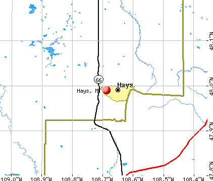 Hays, MT map