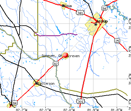 Screven, GA map
