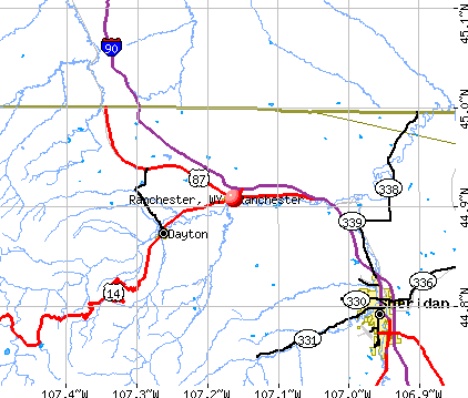 Ranchester, WY map