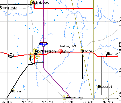 Galva, KS map