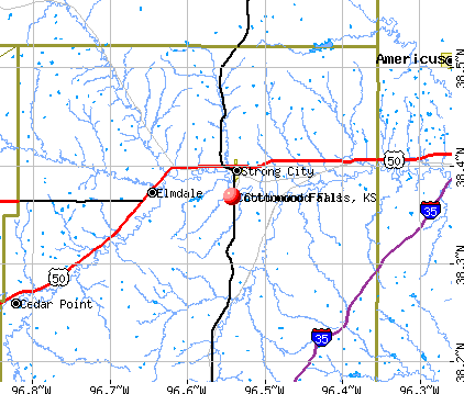 Cottonwood Falls, KS map