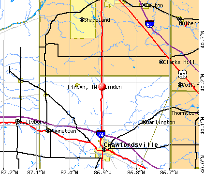 Linden, IN map