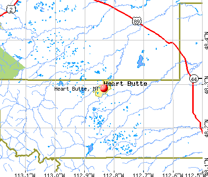 Heart Butte, MT map