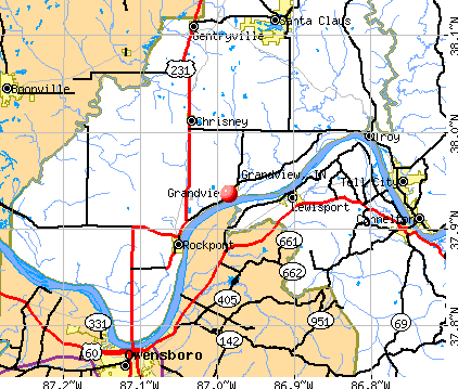 Grandview, IN map