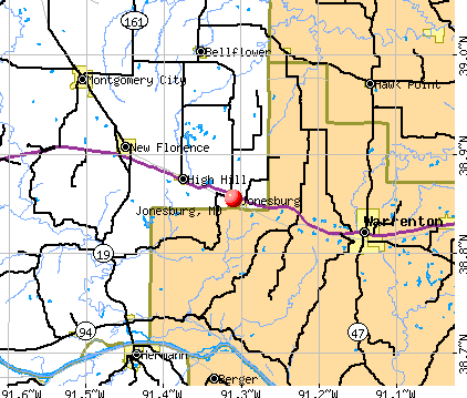 Jonesburg, MO map