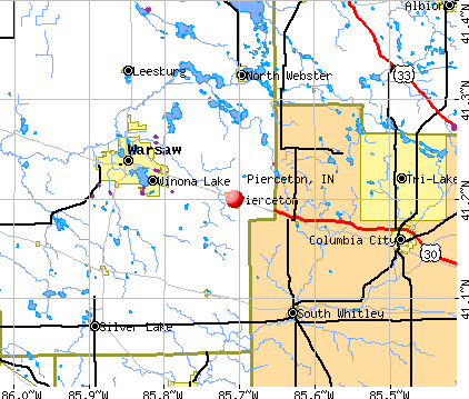 Pierceton, IN map