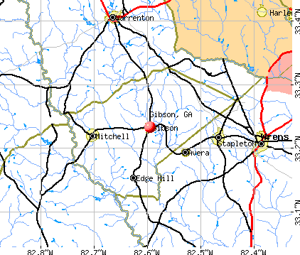 Gibson, GA map