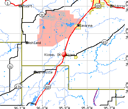 Kiowa, OK map