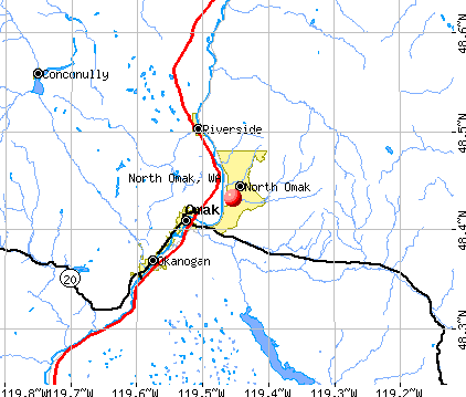 North Omak, WA map