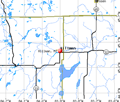 Hillman, MI map