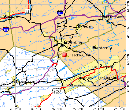 Tresckow, PA map