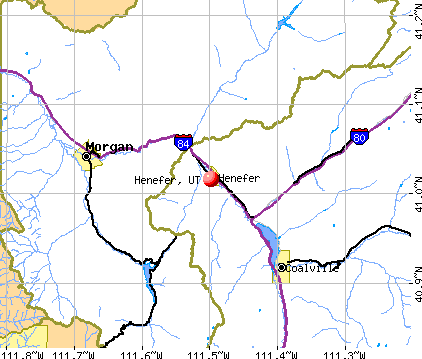 Henefer, UT map
