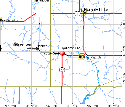 Waterville, KS map