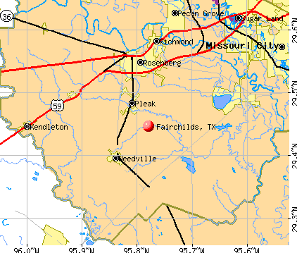 Fairchilds, TX map