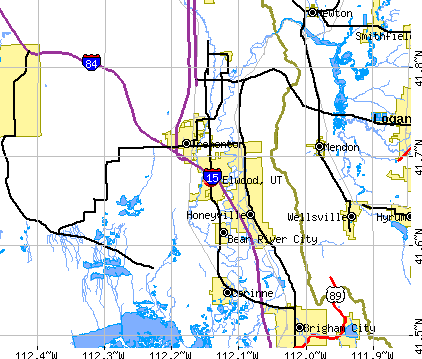 Elwood, UT map
