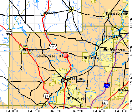 Seven Mile, OH map