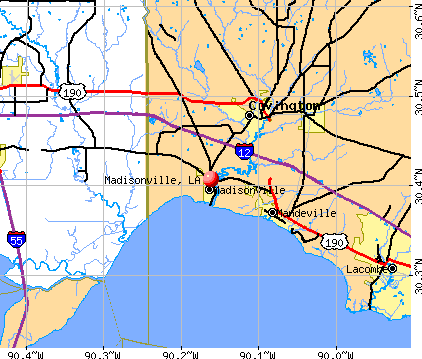 Madisonville, LA map