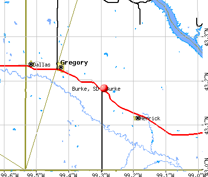 Burke, SD map