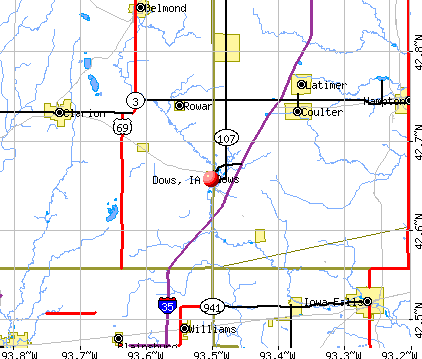 Dows, IA map