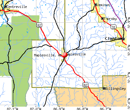Maplesville, AL map