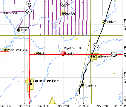 Boyden, IA map