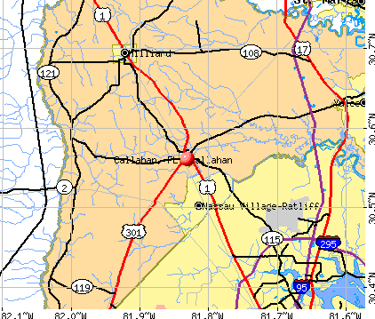 Callahan, FL map