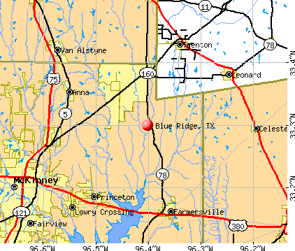Blue Ridge, TX map