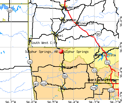 Sulphur Springs, AR map