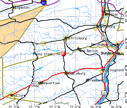 Penns Creek, PA map