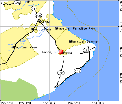 Pahoa, HI map