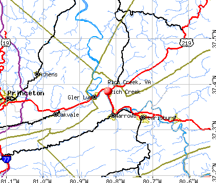 Rich Creek, VA map