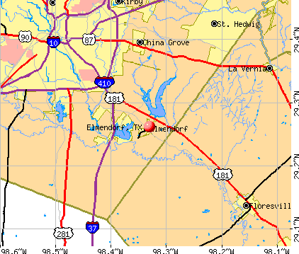 Elmendorf, TX map