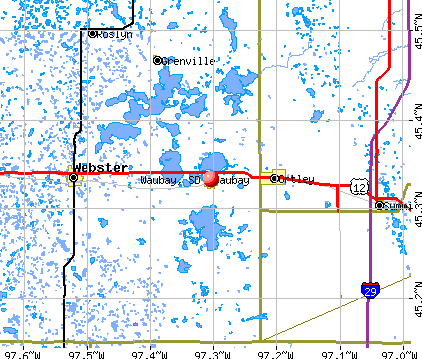 Waubay, SD map