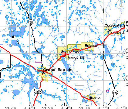 Bovey, MN map