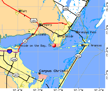 Ingleside on the Bay, TX map