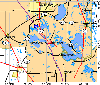 Micanopy, FL map