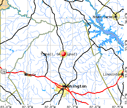 Tignall, GA map