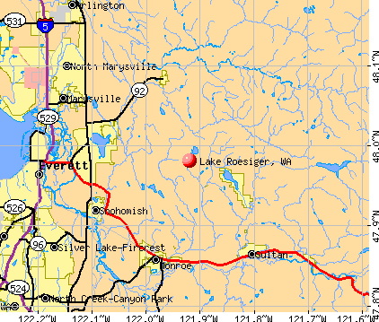 Lake Roesiger, WA map