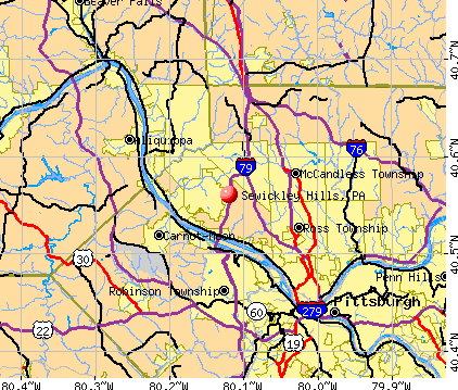 Sewickley Hills, PA map