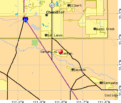 Santan, AZ map