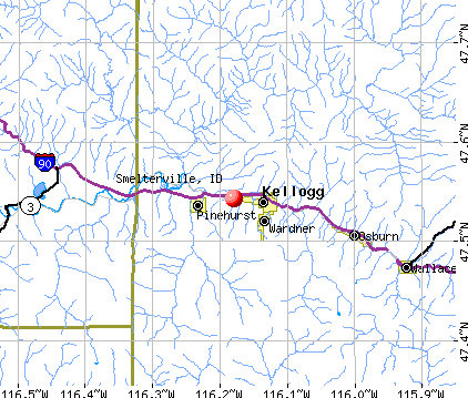 Smelterville, ID map