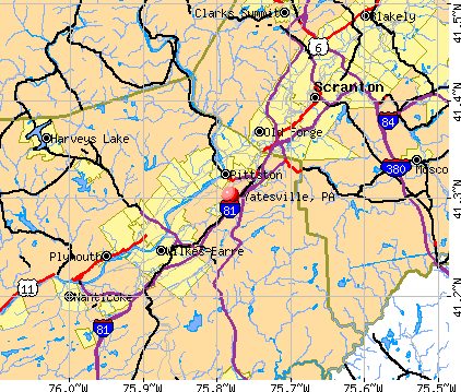 Yatesville, PA map