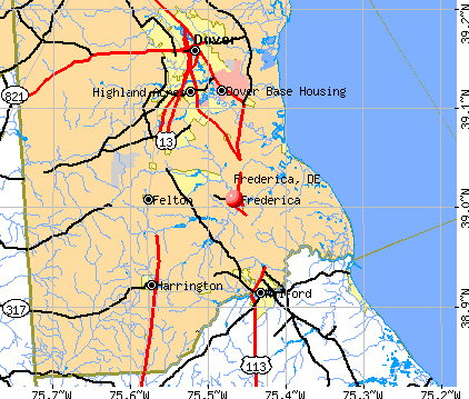 Frederica, DE map