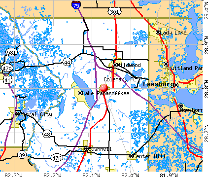 Coleman, FL map